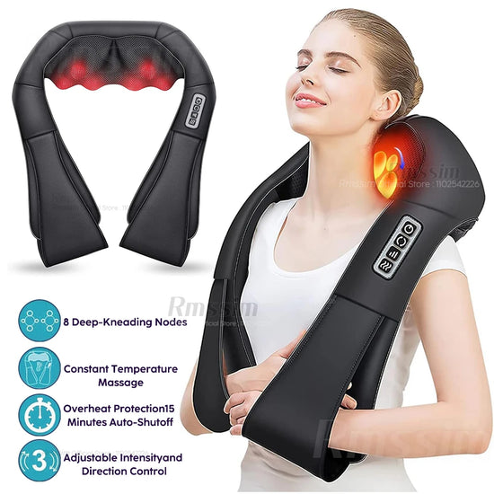 Heated Neck & Back Massager Pillow